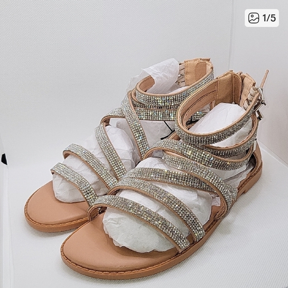Torrid Tan and Silver Gladiator Sandals